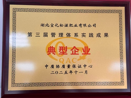 松滋肥业获评管理体系实践成果典型企业(图1)